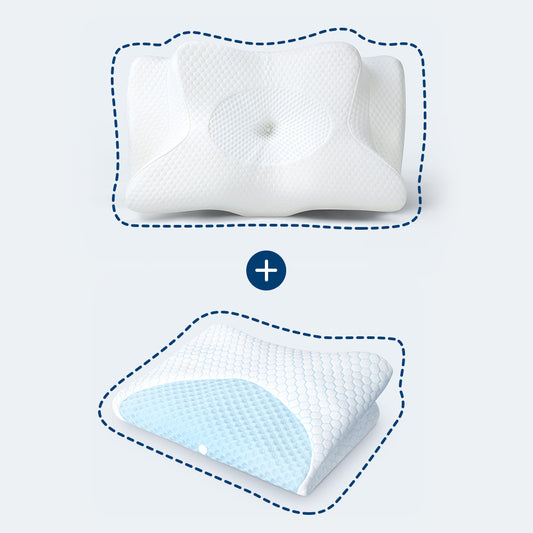 ZAMAT Butterfly Button Shaped Cervical Pillow and Pillowcase