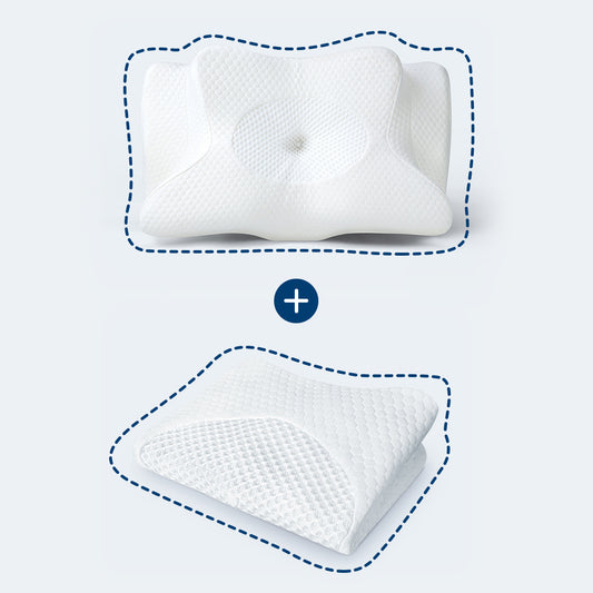 Butterfly Button Shaped Cervical Pillow and Pillowcase
